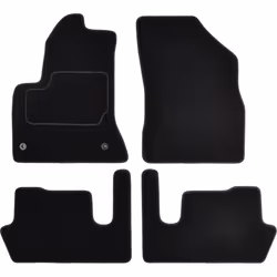 Floor mat set; CUSTOPOL; Textile Front and Rear 4 black Tailored; for CITROËN