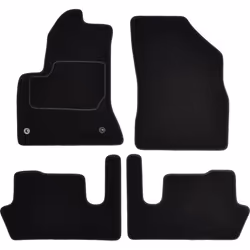Floor mat set; CUSTOPOL; Textile Front and Rear 4 grey Tailored; for CITROËN