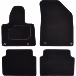 Floor mat set; CUSTOPOL; Textile Front and Rear 4 grey Tailored; for CITROËN