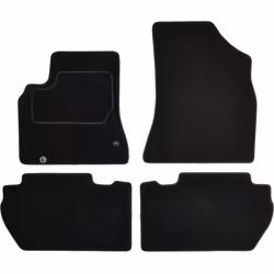 Floor mat set; CUSTOPOL; Textile Front and Rear 4 black Tailored; for CITROËN