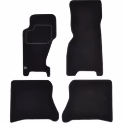 Floor mat set; CUSTOPOL; Textile Front and Rear 4 black Tailored; for JEEP