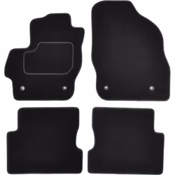 Floor mat set; CUSTOPOL; Textile Front and Rear 4 black Tailored; for MAZDA