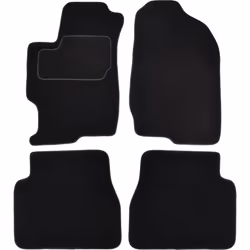 Floor mat set; CUSTOPOL; Textile Front and Rear 4 black Tailored; for MAZDA