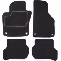 Floor mat set; CUSTOPOL; Textile Front and Rear 4 black Tailored; for MERCEDES-BENZ