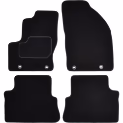 Floor mat set; CUSTOPOL; Textile Front and Rear 4 black Tailored; for FORD