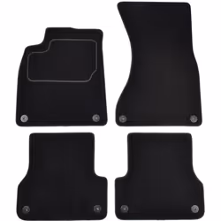 Floor mat set; CUSTOPOL; Textile Front and Rear 4 black Tailored; for AUDI