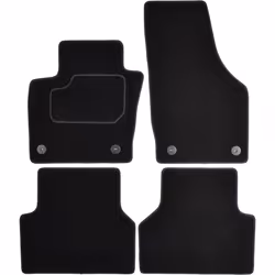 Floor mat set; CUSTOPOL; Textile Front and Rear 4 black Tailored; for AUDI