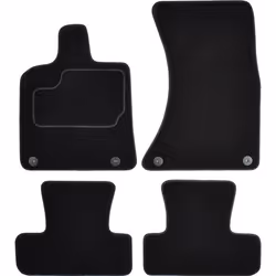 Floor mat set; CUSTOPOL; Textile Front and Rear 4 black Tailored; for AUDI