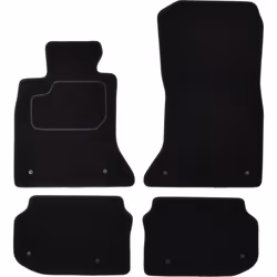 Floor mat set; CUSTOPOL; Textile Front and Rear 4 black Tailored; for BMW
