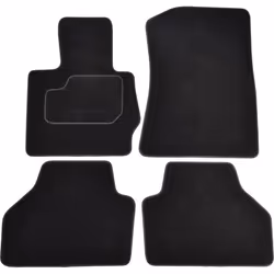 Floor mat set; CUSTOPOL; Textile Front and Rear 4 black Tailored; for BMW