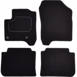 Floor mat set; CUSTOPOL; Textile Front and Rear 4 black Tailored; for CITROËN