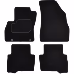 Floor mat set; CUSTOPOL; Textile Front and Rear 4 black Tailored; for FIAT, CITROËN