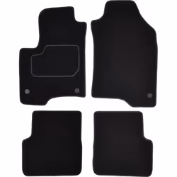 Floor mat set; CUSTOPOL; Textile Front and Rear 4 black Tailored; for FIAT