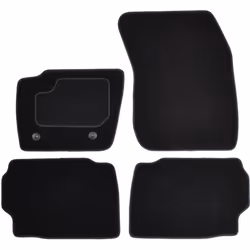Floor mat set; CUSTOPOL; Textile Front and Rear 4 black Tailored; for FORD