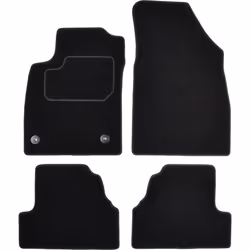 Floor mat set; CUSTOPOL; Textile Front and Rear 4 black Tailored; for OPEL