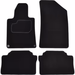 Floor mat set; CUSTOPOL; Textile Front and Rear 4 black Tailored; for PEUGEOT