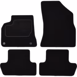 Floor mat set; CUSTOPOL; Textile Front and Rear 4 black Tailored; for PEUGEOT