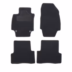 Floor mat set; CUSTOPOL; Textile Front and Rear 4 black Tailored; for RENAULT
