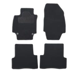 CUSTOPOL RNT100C Floor mat set Textile Front and Rear 4 black Tailored RENAULT: Clio 4, CLIO 3