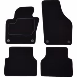 Floor mat set; CUSTOPOL; Textile Front and Rear 4 black Tailored; for VOLKSWAGEN, VW