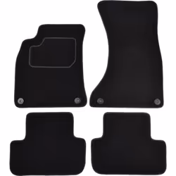 Floor mat set; CUSTOPOL; Textile Front and Rear 4 black Tailored; for AUDI