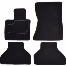 Floor mat set; CUSTOPOL; Textile Front and Rear 4 black Tailored; for BMW
