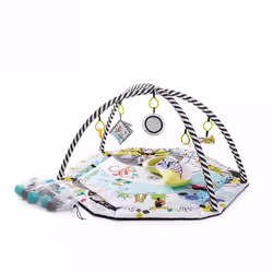 Kinderkraft Baby Playmat SMARTPLAY, Activity Play Gym, with Adjustable Fitness Frame, Playpen Function, Hanging Rattle, 5 Toy ...