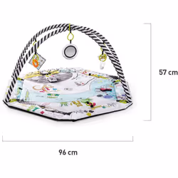 Kinderkraft Baby Playmat SMARTPLAY, Activity Play Gym, with Adjustable Fitness Frame, Playpen Function, Hanging Rattle, 5 Toys, 30 Balls, for Newborn