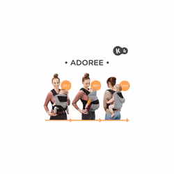 kk Kinderkraft Adoree Baby Carrier from 3 Month to 20 kg, Ergonomic Baby Sling, 2 Carrying Position: Front and Back, Adjustable Straps, Detachable