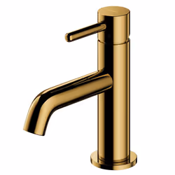 Gold Coloured Brass Bathroom Basin Faucet Standing Mixer Tap Single Lever Tap