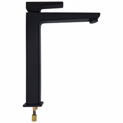 Tall Black Bathroom Sink Standing Rectangle Shaped Mixer Tap Single Lever Tap