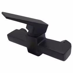Black Shower Mixer Tap Wall Mounted Rectangle Shaped Single Lever Faucet