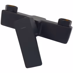 Black Shower Mixer Tap Wall Mounted Rectangle Shaped Single Lever Faucet