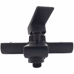Black Bath Mixer Tap Wall Mounted Rectangle Shaped with Shower Hose Connection