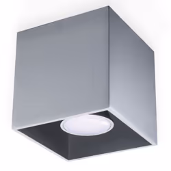 Ceiling Lamp QUAD 1 Grey Square Shape Modern Loft Design LED GU10