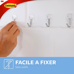 3M Command Wire Hooks With Clear Strips Small 5 Hooks & 6 Small Strips