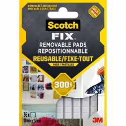 Scotch 7100263372, Mounting pad, White, Indoor, 0.3 kg, 11 mm, 15 mm