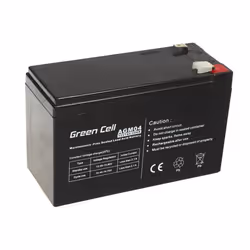 Green Cell AGM04, Sealed Lead Acid (VRLA), 12 V, 1 pc(s), Black, 7 Ah, 5 year(s)