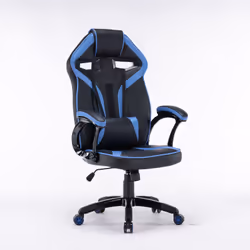Topeshop FOTEL DRIFT NIEBIESK, Padded seat, Padded backrest, Black, Blue, Black, Blue, Leatherette, Leatherette