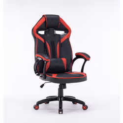 Topeshop FOTEL DRIFT CZERWONY, Padded seat, Padded backrest, Black, Red, Black, Red, Leatherette, Leatherette