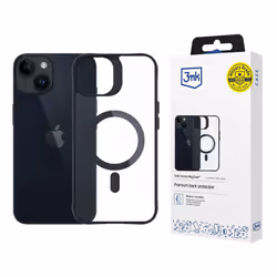 3MK Satin Armor MagCase mobile phone case 15.4 cm (6.06") Cover Black, Transparent