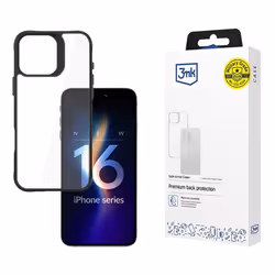3MK Satin Armor Case+, Cover, Apple, iPhone 16 Pro, 16 cm (6.3"), Black, Transparent
