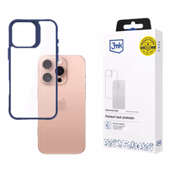 3MK Satin Armor Case+, Cover, Apple, iPhone 16 Pro, 16 cm (6.3"), Blue, Transparent