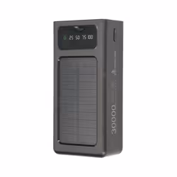 Extralink Powerbank EPB-093 30000mAh Black Solar Power bank, USB-C, 30000 mAh, Lithium Polymer (LiPo), 10 W, Black