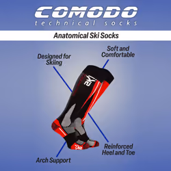 Comodo - High-Performance Knee-High Unisex Snowboard Socks for Skiing - 9-11 UK, Royal