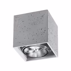 Ceiling Lamp VALDE Concrete Square Shape Loft Design Grey Modern GU10 LED