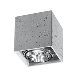 Ceiling Lamp VALDE Concrete Square Shape Loft Design Grey Modern GU10 LED