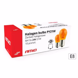 AMiO Amber 01005 Light Bulbs Orange 21 PY21W BA15s Halogen AUDI: A3 Sportback, A3 Hatchback, A4 B8 Avant, BMW: 3 Saloon, 1 Hatchback, X3