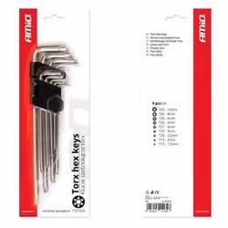 AMiO 01039 Angled Screwdriver Set T10,T15,T20,T25,T27, T30,T40,T45,T50 Chrome Vanadium Steel TORX® 9