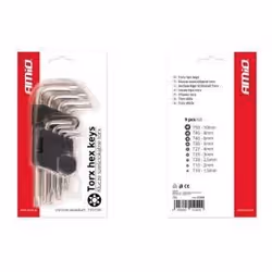 Angled Screwdriver Set; AMiO; T10,T15,T20,T25,T27, T30,T40,T45,T50 Chrome Vanadium Steel TORX® 9